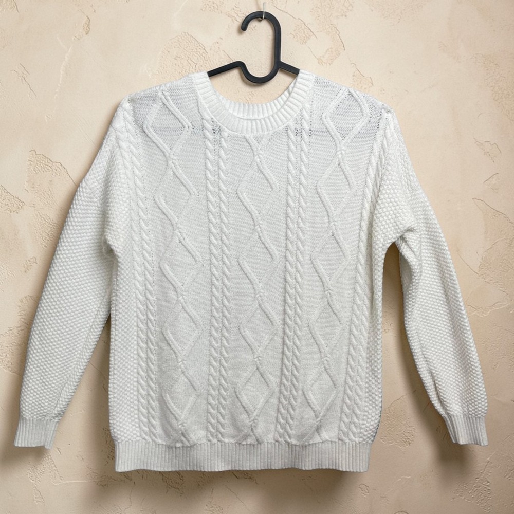 Hollister Y2K Preppy Fisherman Chunky Cable Knit Sweater Small Coastal 90s